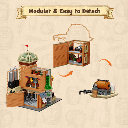 PANTASY Craft Beer Brauerei Vintage Mikrobrauerei Klemmbaustein-Set