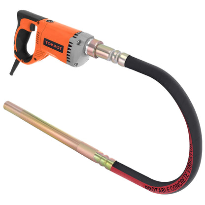 ProfiTool Betonrüttler Elektrisch Hand 1300W – 1.5m Kupferstange. Kompaktes Gerät zur Verdichtung von Frischbeton auf Baustellen.