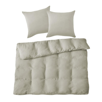 BEDELITE Musselin Bettwäsche 200x200 cm, 3-teilig, Taupe