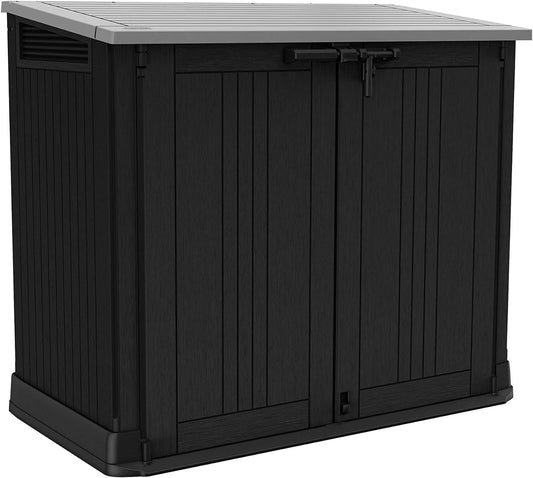 Keter Store it Out Nova Kunststoff Gartenschuppen - dunkelgrau. Dunkelgraue Kunststoffbox zur wetterfesten Lagerung von Gartengeräten/Mülltonnen.