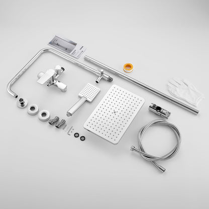 Auralum Regendusche Komplettset höhenverstellbar – Chrom