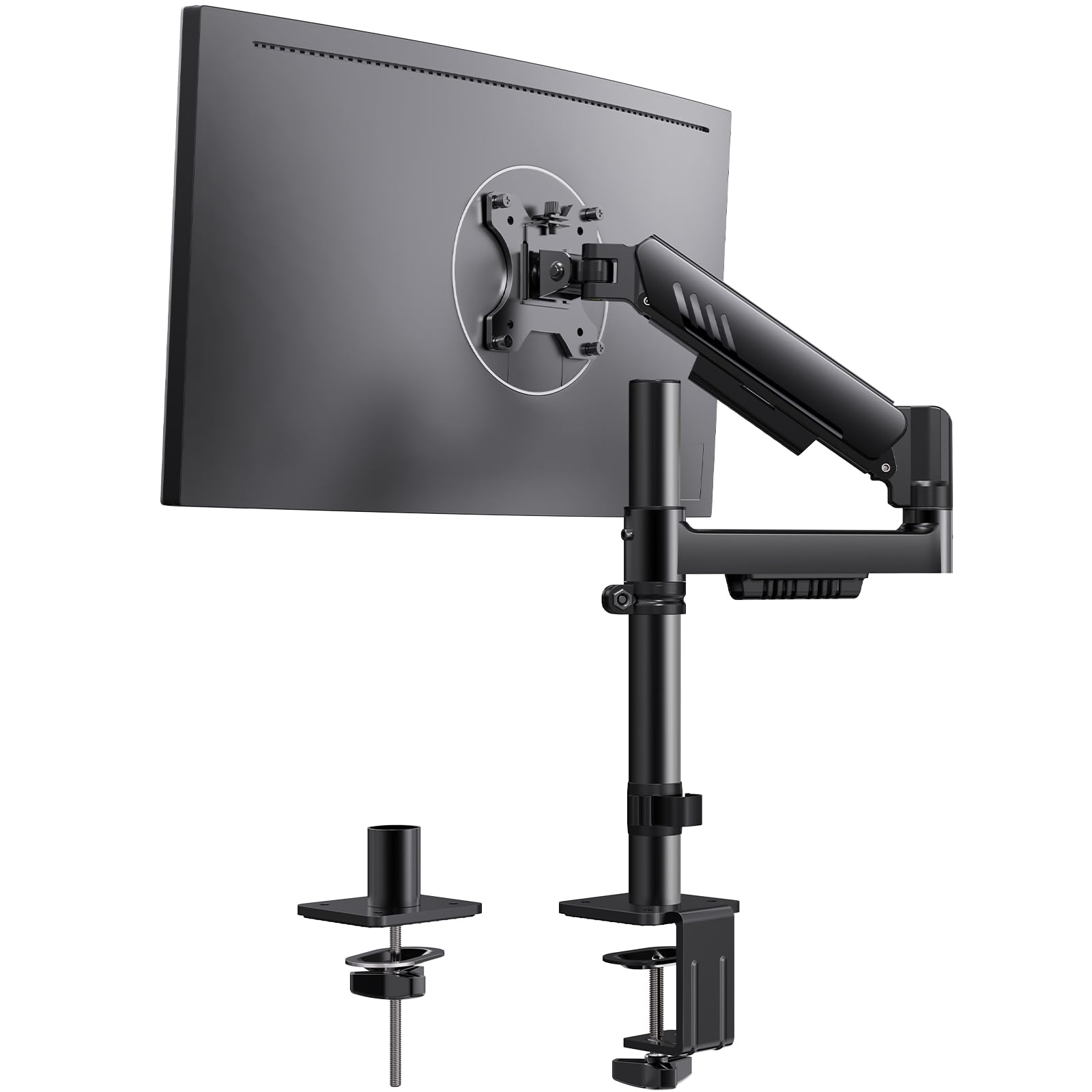 ErGear Monitorarm, verstellbare Monitorhalterung 13-34 Zoll, bis 9 kg in Schwarz mit C-Klemme