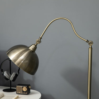 HOMCOM Bogenlampe Stehleuchte, Retro-Design E27 Fassung – Bronze