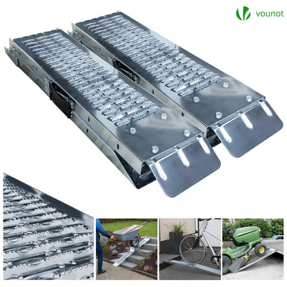 VOUNOT Auffahrrampe 2er Set, faltbare Laderampe aus Stahl, 400 kg