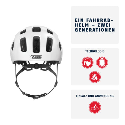 ABUS Youn-I 2.0 Fahrradhelm, Polar White, M (52-57 cm)