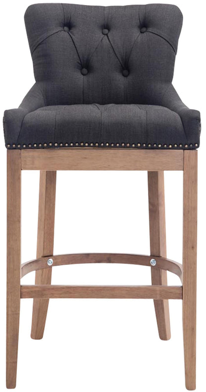 CLP Lakewood Barhocker Stoffbezug – Dunkelgrau, Holzgestell