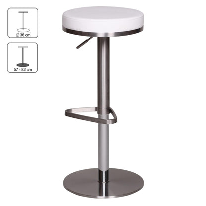 FineBuy Barhocker Edelstahl, höhenverstellbar 57-82 cm, drehbar