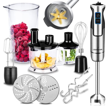 Lehmann Chopsui Stabmixer Set 1200 W mit Turbofunktion, Zerkleinerer und Schneebesen
