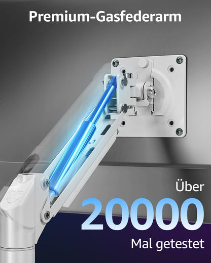 ELIVED EV6012W Gasfeder Doppel-Monitorhalterung Weiss