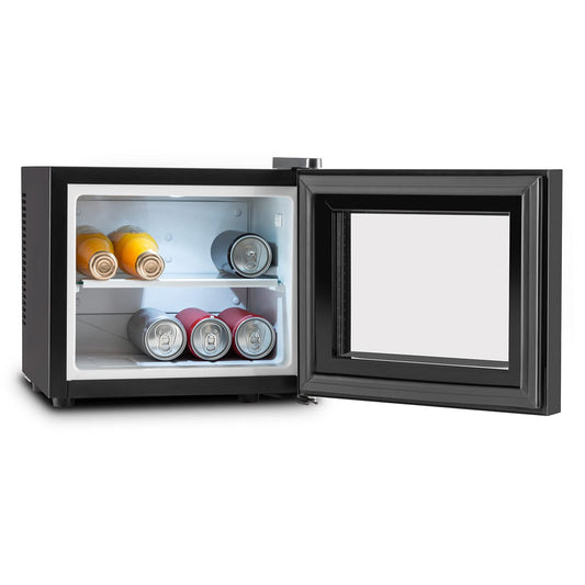 Klarstein Frosty Minibar Thermoelektrisch 10L - Schwarz, rechteckig, schwarz. Kompaktes Kühlgerät für Getränke und Snacks.