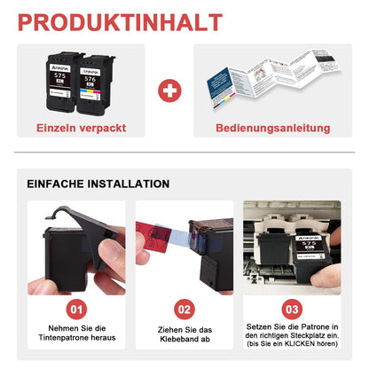 ANKINK Tintenpatronen ersetzen Canon PG-575XL CL-576XL, 2er-Pack
