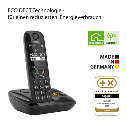 Gigaset AS690A Duo DECT Telefon Set mit AB Schwarz