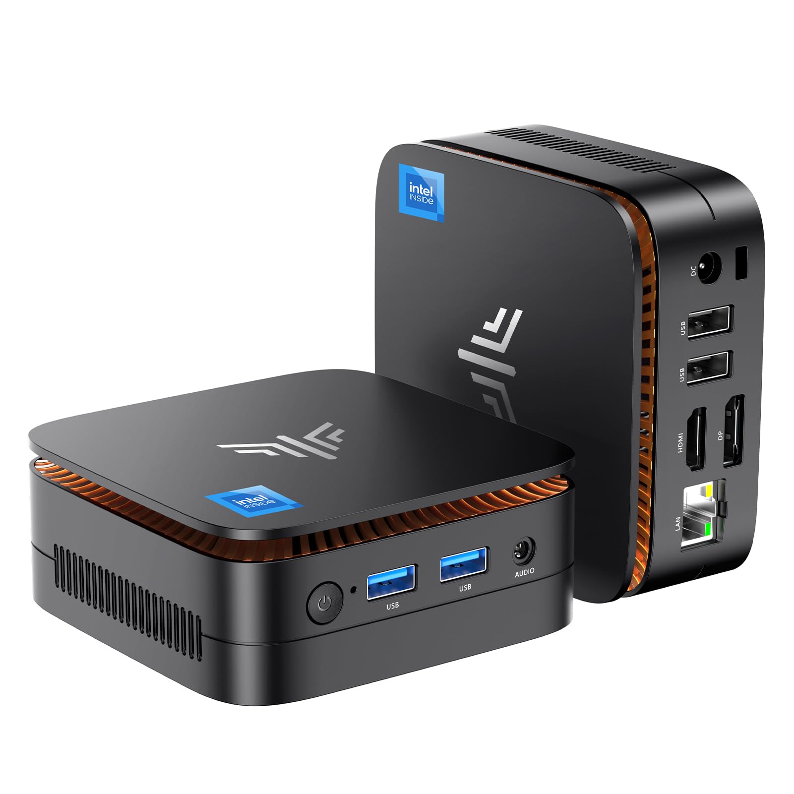 NiPoGi Essenx E1 Mini Desktop PC. Kompakter, schwarzer PC mit Win 11 Pro, N100, 16GB RAM, 1TB SSD für effizientes Computing.
