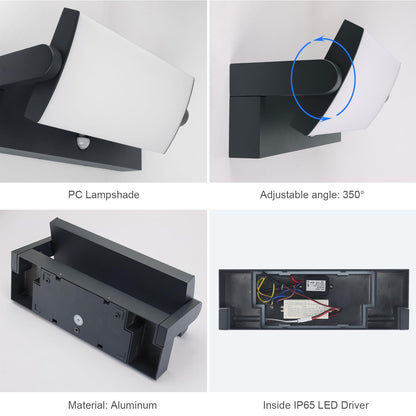 Klighten 45W Aussenwandleuchte - Anthrazit, Warmweiss, Bewegungsmelder