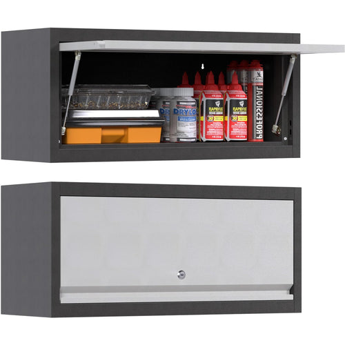 SUPEER Hängeschrank Werkzeugschrank Metall Klapptür - 35x66x30 cm