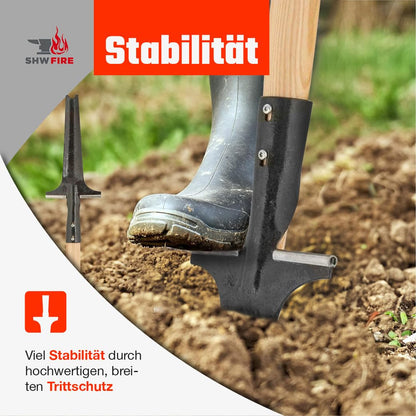 SHW-FIRE Unkrautstecher Profi mit 82 cm Eschenholzstiel und Tritt