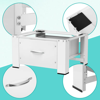 Herrselsam 2x Waschmaschinen Untergestell m. Schublade 63x54 cm Weiss