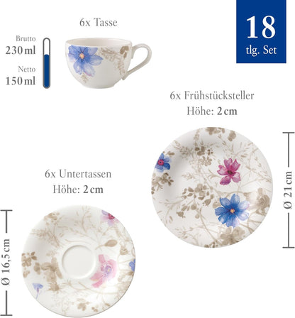 Villeroy & Boch Mariefleur Gris Basic Kaffee Set 18-teilig