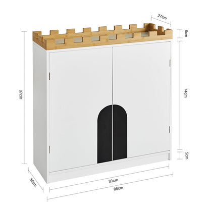 SoBuy KMB44-W Kinder Spielzeugregal & Kommode – Schlossdesign