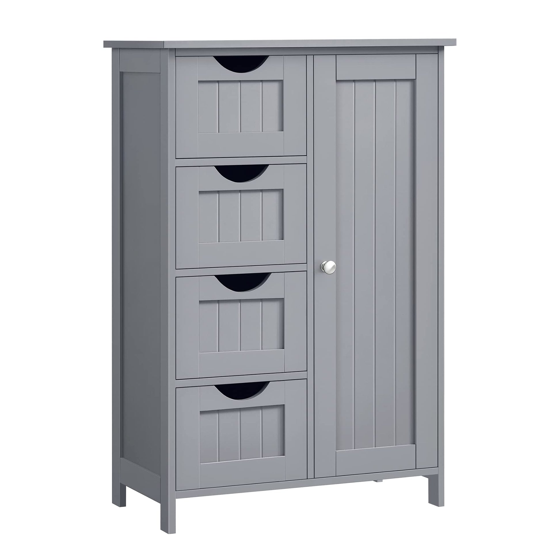 VASAGLE Badezimmerschrank LHC041P36 mit 4 Schubladen, taubengrau, schmale MDF-Kommode mit Schranktür