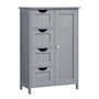 VASAGLE Badezimmerschrank LHC041P36 mit 4 Schubladen, taubengrau, schmale MDF-Kommode mit Schranktür