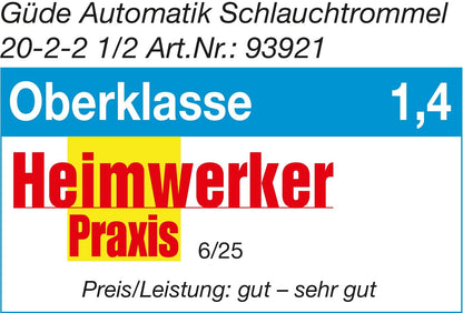 Güde Automatik Schlauchtrommel 20-2-2 mit 20 m Schlauch, Wandmontage