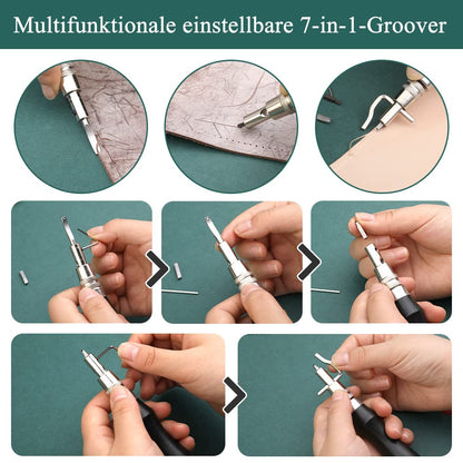 Wamkon Leder Näh- und Schnitzwerkzeug-Set inkl. Tasche