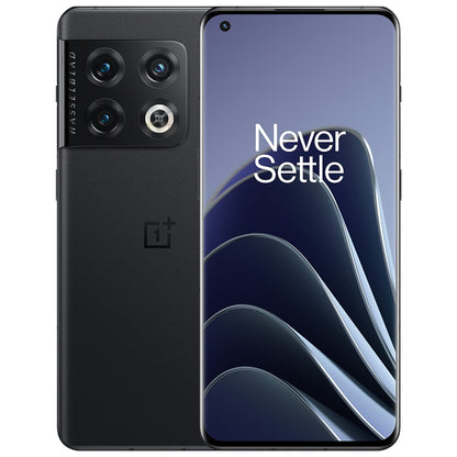 OnePlus 10 Pro 5G Smartphone - Volcanic Black. Schwarzes, rechteckiges Smartphone. Ermöglicht mobile Kommunikation und App-Nutzung über ein Mobilfunknetz.
