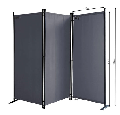 QUICK STAR Paravent 3-teilig 170 x 165 cm Beige Sichtschutz