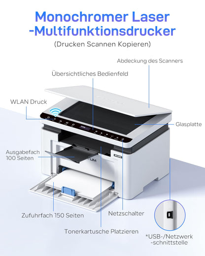 PANTUM BM2309W Laserdrucker 3in1 - Schwarzweiss WLAN