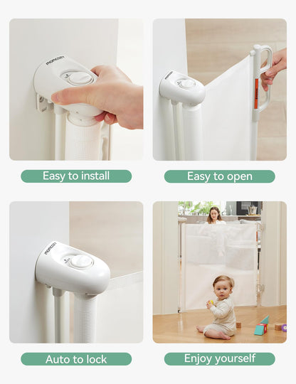Momcozy automatisches ausziehbares Treppenschutzgitter - 0-140 cm