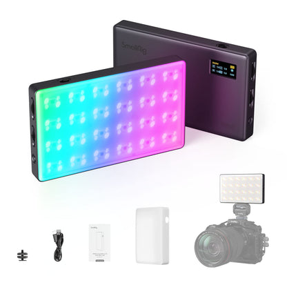 SMALLRIG RM120 LED Videoleuchte RGB mit OLED-Display und Diffusor