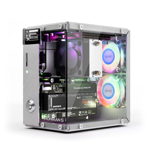 Pironman 5 NVMe M.2 SSD PCIe Gehäuse Hailo-8L AI, schwarz. NVMe M.2 SSD-Integration und Hailo-8L KI über PCIe.