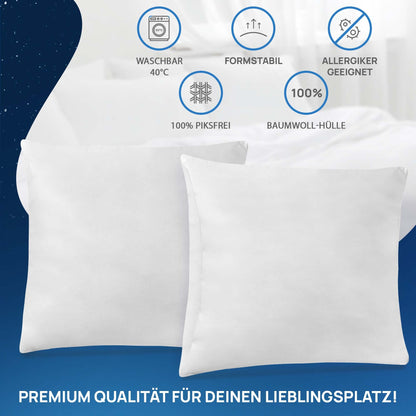 LILENO HOME Federkissen 80x80 cm 2er Set mit Entenfederfüllung