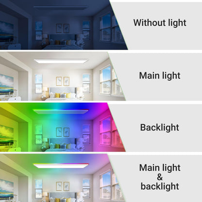 zemty RGB LED Panel Deckenleuchte 80x25 cm - Dimmbar