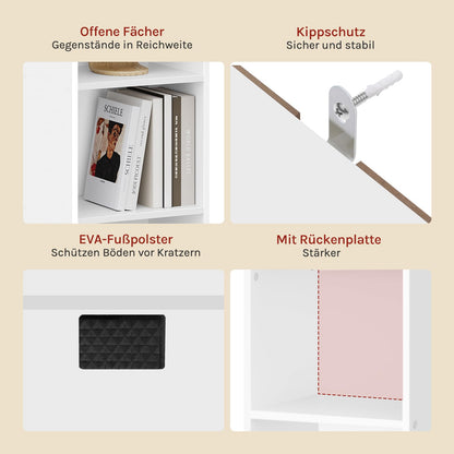WOLTU Bücherregal mit 6 Fächern, Würfelregal freistehend, SK003ws6