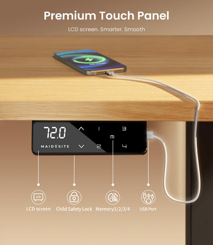 MAIDeSITe T1 Pro Elektrischer Stehschreibtisch 2-Bein - Schwarz