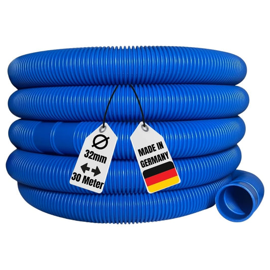 AquaOne Poolschlauch Solarschlauch 32mm – 30 Meter. Schwarzer, korrugierter Schlauch verbindet Solarkollektoren für solare Poolheizung.