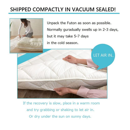 EMOOR CLASSE Japanische faltbare Futonmatratze 100x200 cm Weiss