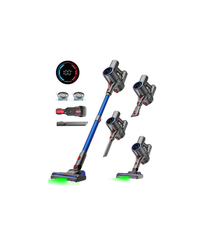 VersLife Z8 Akku-Staubsauger kabellos mit LED-Display, selbststehend, mit Bodendüse und grünem Erkennungslicht