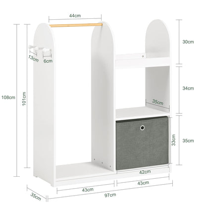 SoBuy KMB40-W Kindergarderobe Standregal mit Boxen - Weiss