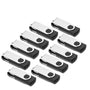 AreTop USB Stick 8GB 10 Stück USB 2.0, 360 Grad drehbar, Schwarz mit Metallhülle und Trageband