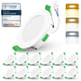 ALUSSO LED Einbaustrahler 12er Set dimmbar 3000K-6500K IP44 weiss, runde Deckenspots