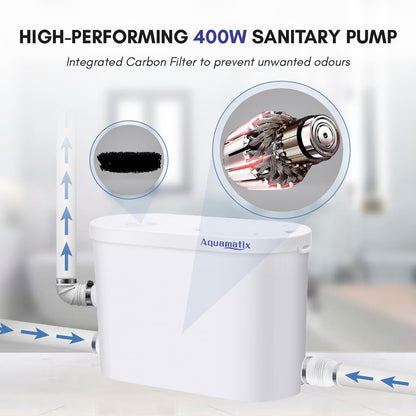 Aquamatix Silencio 2 Sanitärpumpe 400W, 2 Einlässe