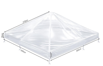 QUICK STAR Pavillon Schutzhaube 3x3 m PVC, wasserdicht, transparent