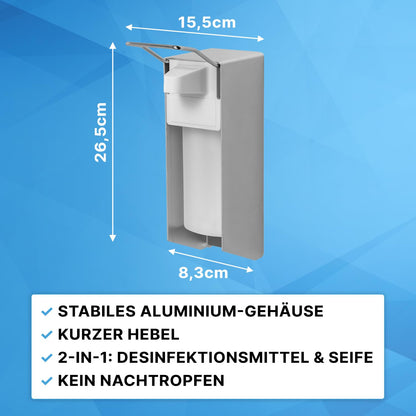 ARNOMED Desinfektionsspender Armhebel Aluminium 500ml – 4er-Set