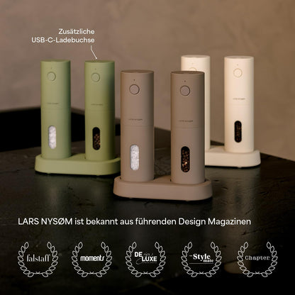 LARS NYSØM Salz- und Pfeffermühlen-Set elektrisch Carbon Black