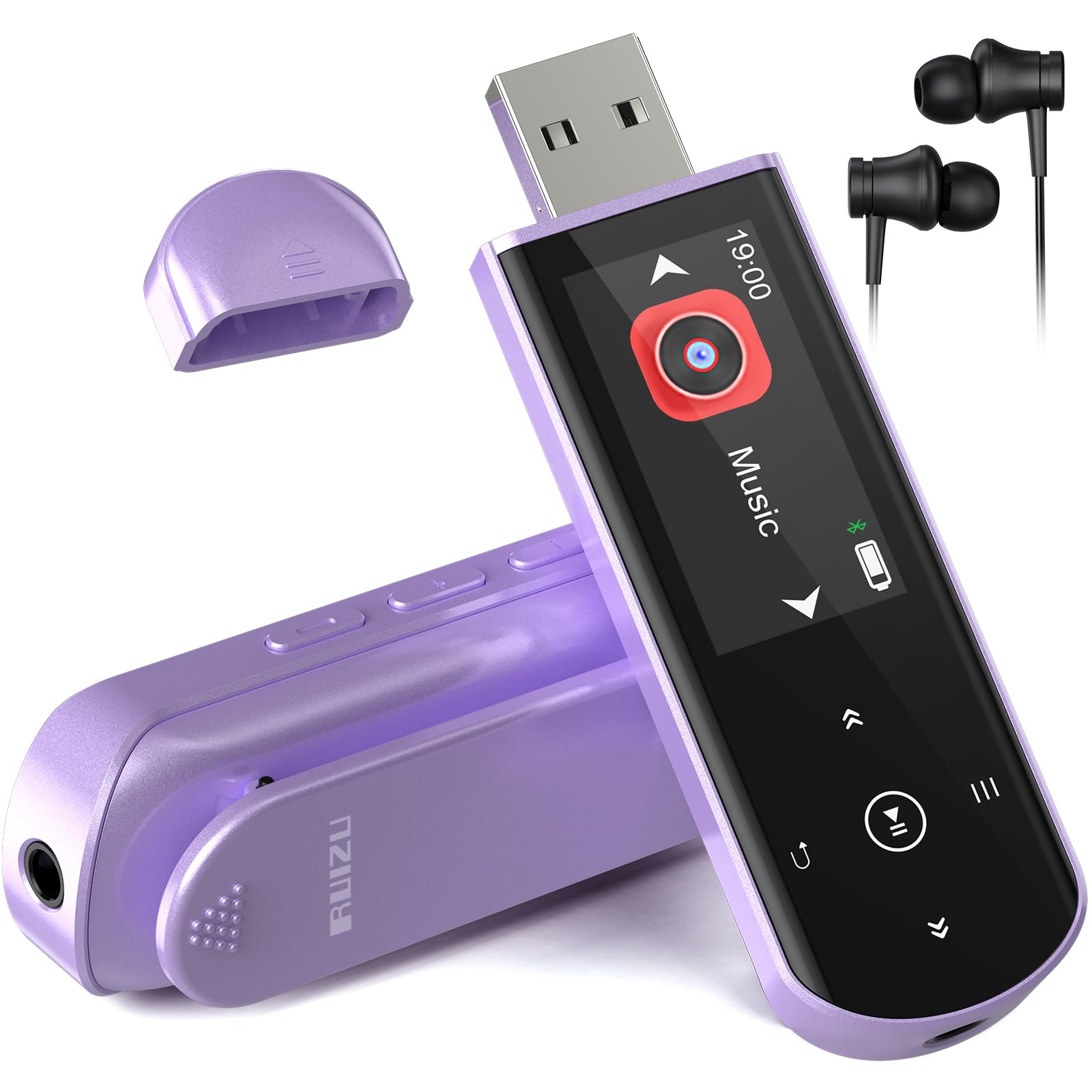 RUIZU X69 MP3 Player mit Bluetooth 5.3, 64 GB, Clip und FM Radio, Gehäuserahmen aus Zinklegierung