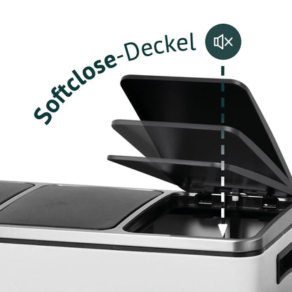 SVITA TM3X18 Mülleimer 3 Fächer 54L Mülltrennung weiss