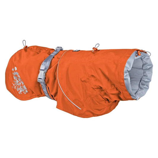 Hurtta Monsoon Hunderegenmantel mit Reflektoren - Orange 65 cm. Orange, wasserdicht für Nässeschutz & Sichtbarkeit des Hundes.